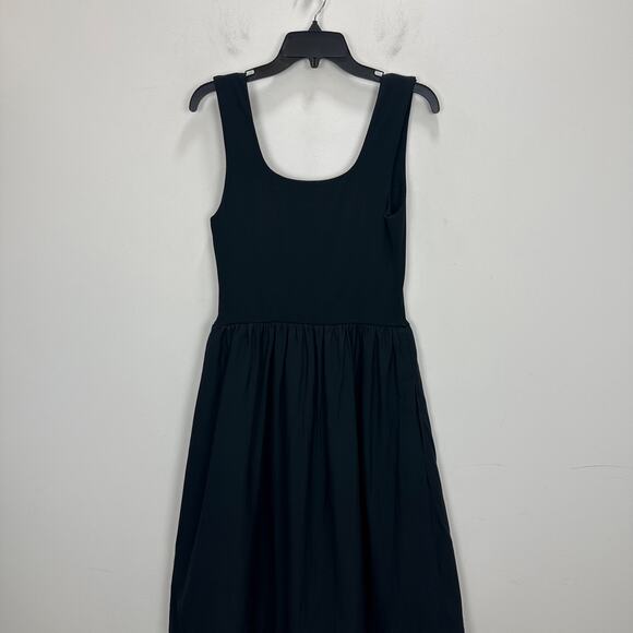 J.Crew Drop Waist Mixy Dress Midi Cotton A Line Minimalist Black Small NWT - Picture 11 of 11